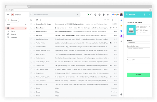 Raising a ticket from a work email inbox
