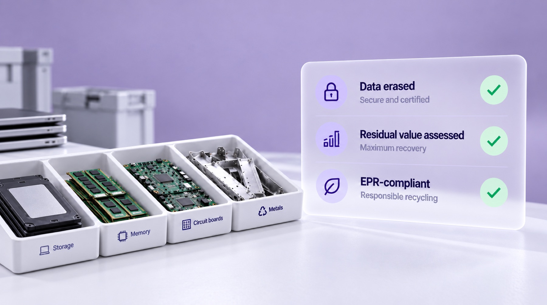 E-waste recycling and IT asset disposition with secure data destruction and EPR-compliant processing